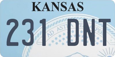 KS license plate 231DNT