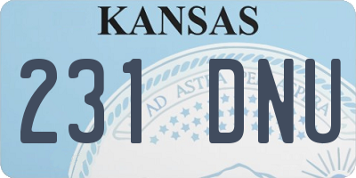 KS license plate 231DNU