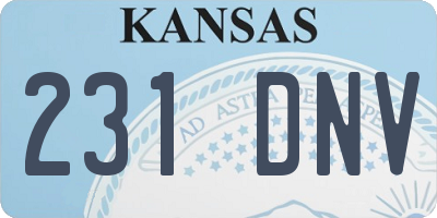 KS license plate 231DNV