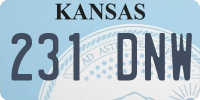 KS license plate 231DNW