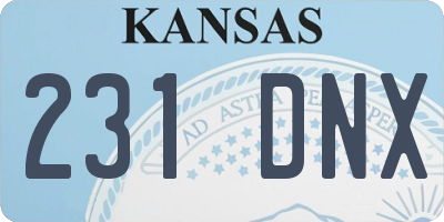 KS license plate 231DNX