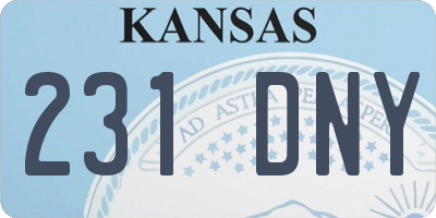 KS license plate 231DNY