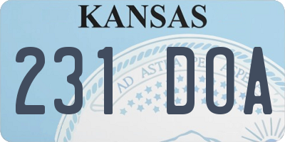 KS license plate 231DOA
