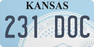 KS license plate 231DOC