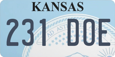 KS license plate 231DOE
