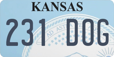KS license plate 231DOG