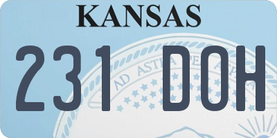 KS license plate 231DOH