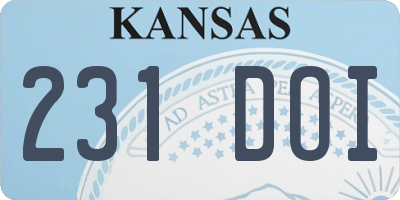 KS license plate 231DOI