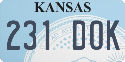 KS license plate 231DOK