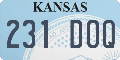 KS license plate 231DOQ
