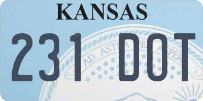 KS license plate 231DOT