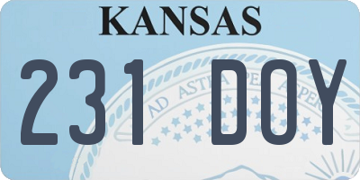 KS license plate 231DOY
