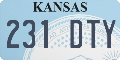 KS license plate 231DTY