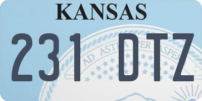 KS license plate 231DTZ