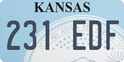 KS license plate 231EDF