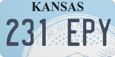 KS license plate 231EPY