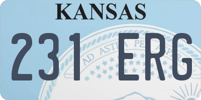 KS license plate 231ERG