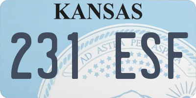 KS license plate 231ESF