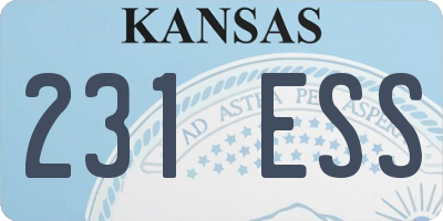 KS license plate 231ESS