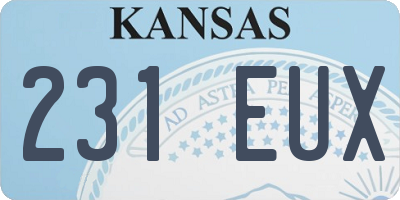 KS license plate 231EUX