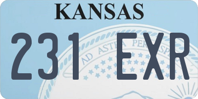KS license plate 231EXR