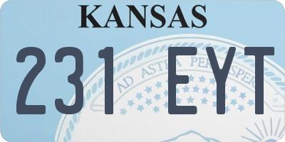 KS license plate 231EYT