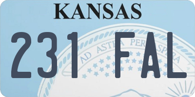 KS license plate 231FAL