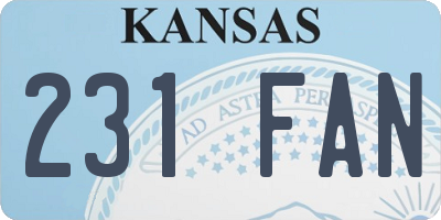 KS license plate 231FAN