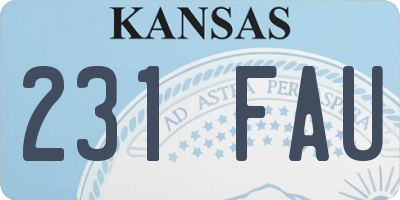 KS license plate 231FAU