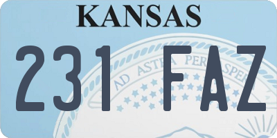 KS license plate 231FAZ