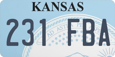 KS license plate 231FBA
