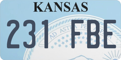 KS license plate 231FBE
