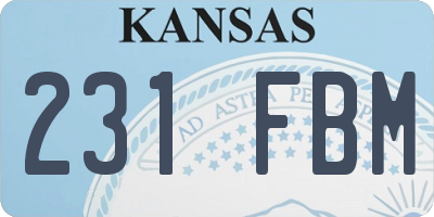 KS license plate 231FBM