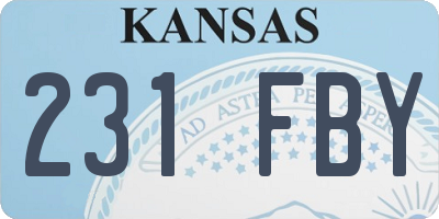 KS license plate 231FBY