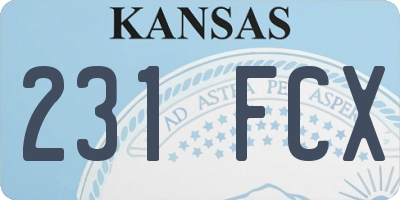 KS license plate 231FCX