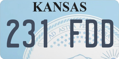 KS license plate 231FDD