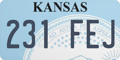 KS license plate 231FEJ