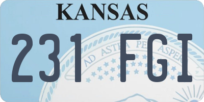 KS license plate 231FGI