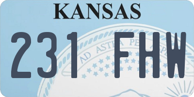 KS license plate 231FHW