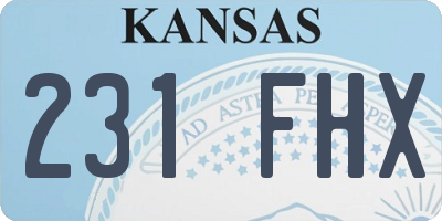 KS license plate 231FHX