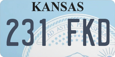 KS license plate 231FKD