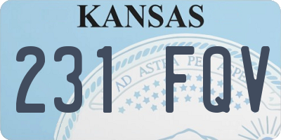 KS license plate 231FQV