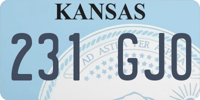 KS license plate 231GJO