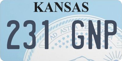 KS license plate 231GNP