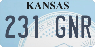 KS license plate 231GNR