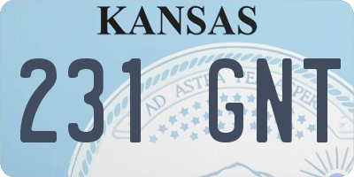 KS license plate 231GNT