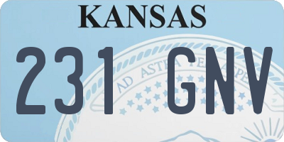 KS license plate 231GNV