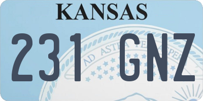 KS license plate 231GNZ