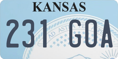 KS license plate 231GOA