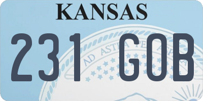 KS license plate 231GOB